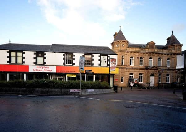 The old Poundstretcher in Galashiels and the former post office next door to it.