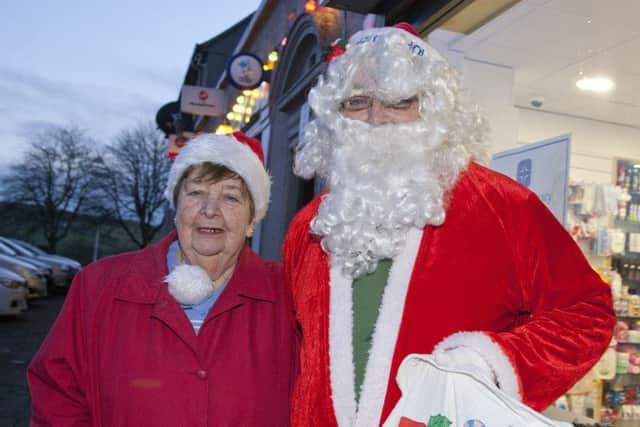 Anne Knight with Santa at Burnfoot's Christmas lights switch-on.