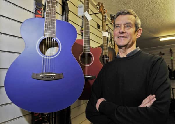 Barry Spence at Spence's Music Shop in Buccleuch Street in Hawick.