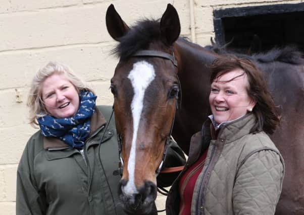 One For Arthur with Borders owners Belinda McClung, left, and Deborah Thomson (picture by Grossick Racing Photography).