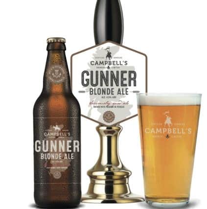Gunner Blonde Ale, brewed in Peebles.