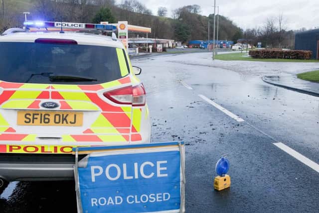 The A68 is now closed at Jedburgh.