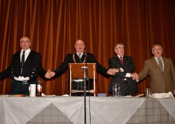 The end of the evening ,L-R Keith Cowan,Ian Fallas,Alastair Christie,Roy Mack and Grant Lees