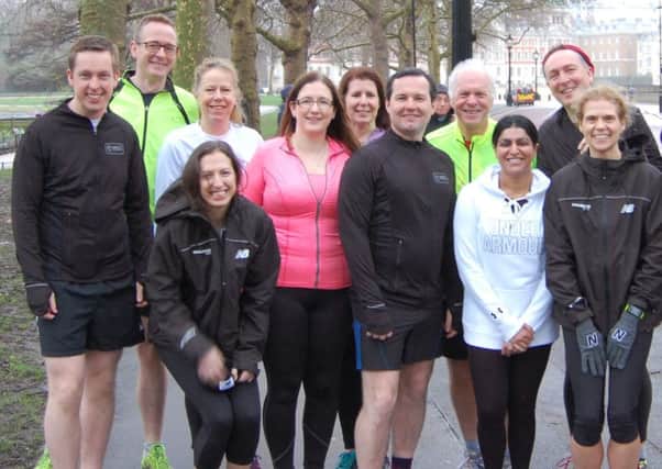 Borders MP John Lamont, second from left, with some of the other MPs running the 2018 London Marathon.