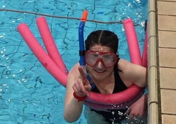 Natalie Brown during her swimming challenge.