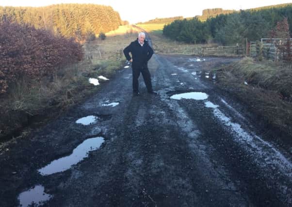 Jedburgh and district councillor Jim Brown on the C33 road near Brundeanlaws.
