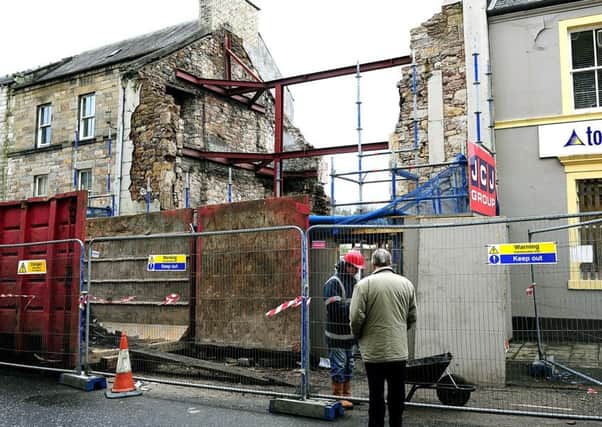 The Jedburgh High Street site just after the demolition of the old building there in 2013.