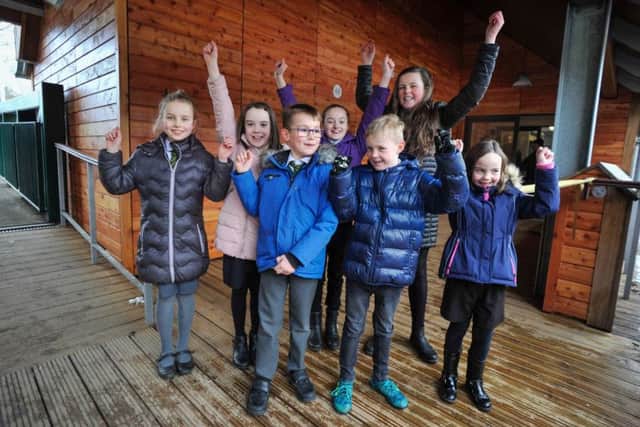 Drumlanrig Primary School pupils are all cheers for the opening of the new cafe in Wilton Lodge Park.