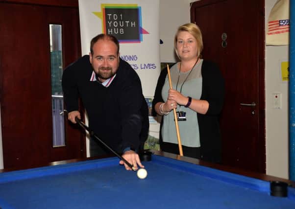 Support worker Michelle Briggs and manager Douglas Ormston at the TD1 Youth Hub in Galashiels.
