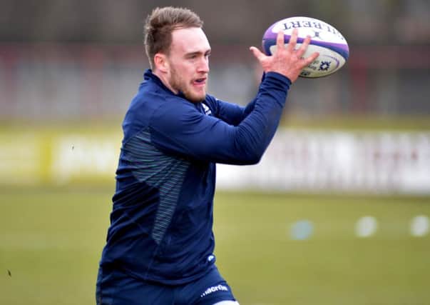 Hawick rugby hero Stuart Hogg at an open training session in Galashiels last Friday ahead of Scotland's Calcutta Cup game against England on Saturday.