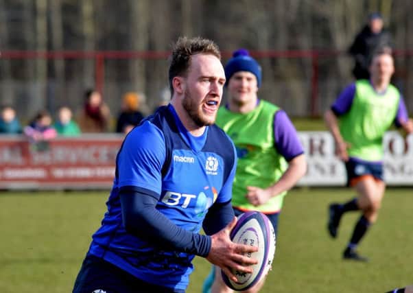 Stuart Hogg at the public training session in Netherdale (picture by Alwyn Johnston).