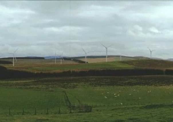 What Birnieknowe wind farm, near Hawick, would look like.
