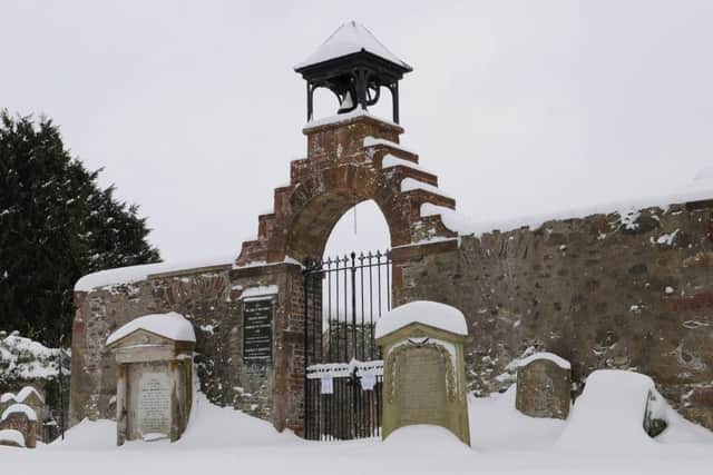 Snow at the Auld Kirkyard in Selkirk on Thursday.