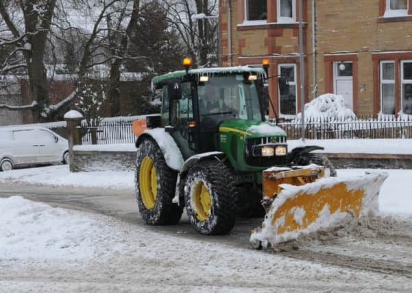 A snowplough in Selkirk on Thursday.