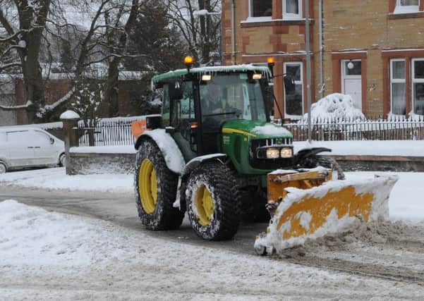 A snowplough in Selkirk on Thursday.