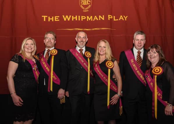 The 2018 Whipman and his Lass, Adrian and Fiona Jackson with past Whipmans and Lasses at the Introduction Concert in West Linton.