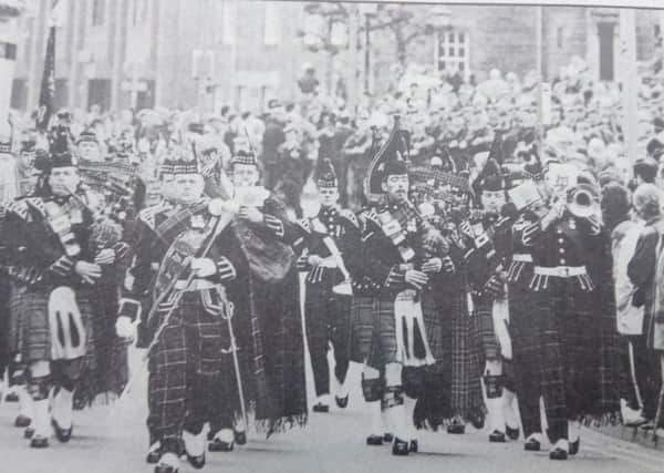 KOSB march through Galashiels in 1993.