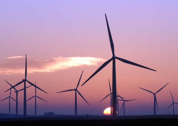 12/02/08,TSPL, Scotsman,News, Renewable energy, Wind farms, Wind Turbine, Wind power, Electricity.Power,. Sunset over Blacklaw WindFarm, near Forth.  Pic Ian Rutherford
Blacklaw