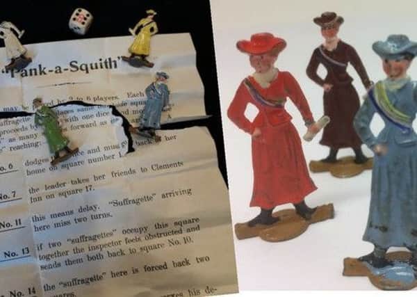 An incomplete suffragette game, minus its playing board, called Pank-a- Squith, sold for Â£620 from an estimate of Â£80-Â£120 at Hanson's. It had been in the loft for years.