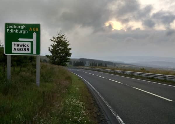 The A68 was closed for almost three hours north of Carter Bar after a motorcyclist was involved in a collision with a deer.