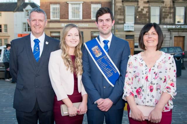 Kelso Laddie 2018 Sean Hook with parents Lynne and Keith Hook and sister Abbie.