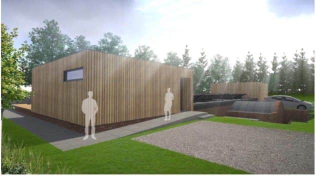 Aitken Turnbull Architects' design for two houses incorporating the old water tank for Dingleton Hospital.
