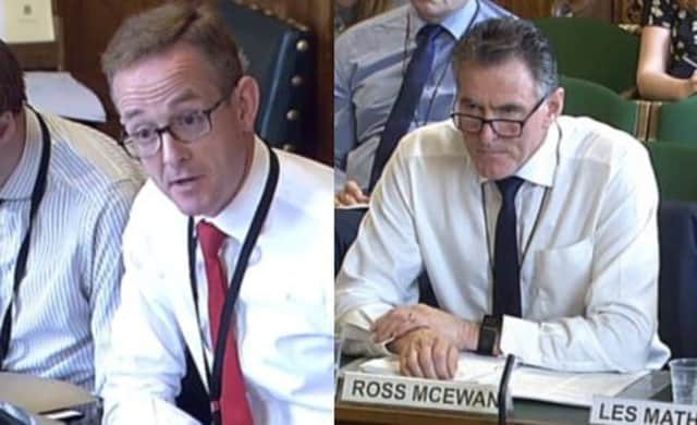 Borders MP John Lamont questions RBS chief Ross McEwan about Borders bank closures at the Scottish Affairs Select Committee hearing in Westminster.