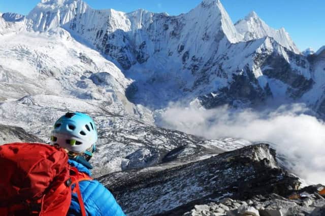 Hughes admires the views from Ama Dablam