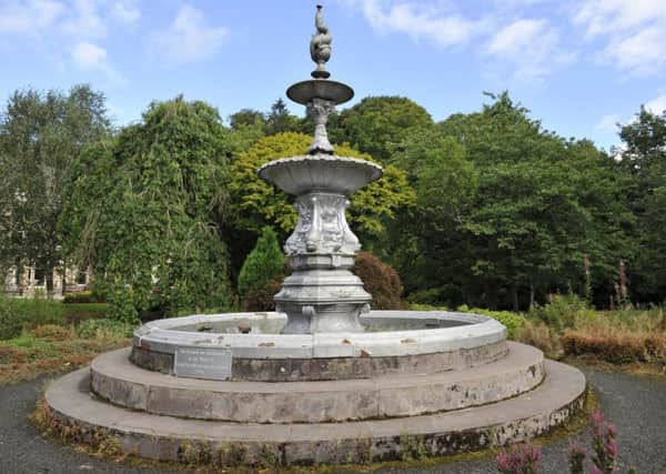 The fountain in Hawick's Wilton Lodge Park.