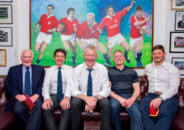From left, as posed in the painting by Jimmy Fleming - Ken Smith, Roger Baird, John Jeffrey, Alan Tait and Ross Ford (picture by Gavin Horsburgh).