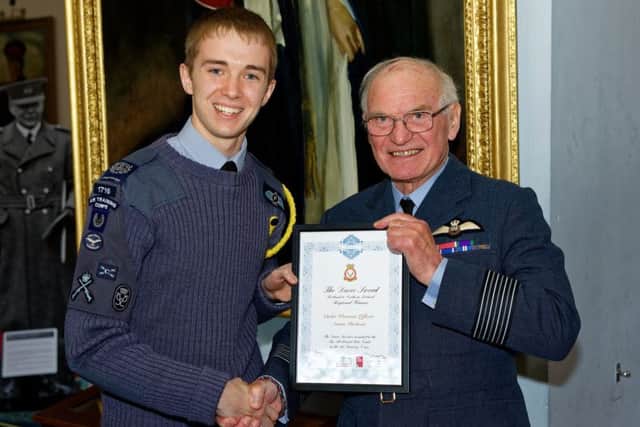Aaron Dickson with Group Captain Phil Dacre.