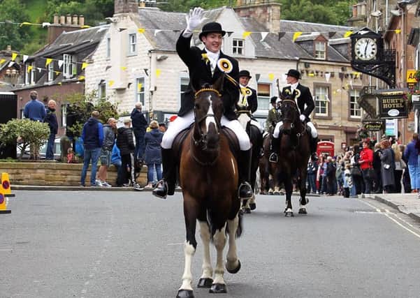 Melrosian Harry Fletcher leads the cavalcade on the 2018 Melrosian's rideout.