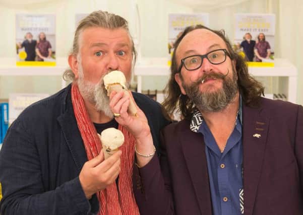 The Hairy Bikers got stuck into some locally-produced Borders food ... ice creams from Overlangshaw Farm.