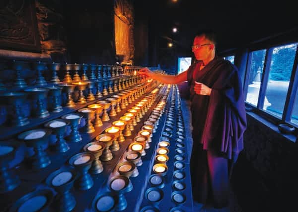 A monk in the Butterlamp House, Kagyu Samye Ling Tibetan Buddhist Centre, Eskdalemuir, Dumfries and Galloway
Picture Credit : Paul Tomkins / VisitScotland