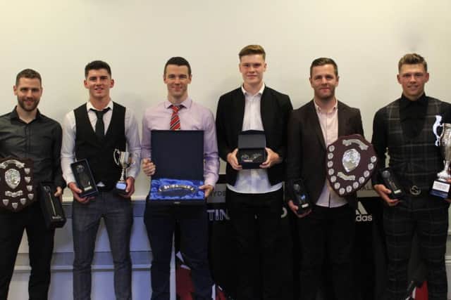 Gala Fairydean Rovers' first team award winners.
