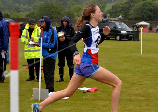Flashback to last weekend at Selkirk, where Charlotte Clare was one of the athletes on form, winning the 800m open handicap (picture by Alwyn Johnston).