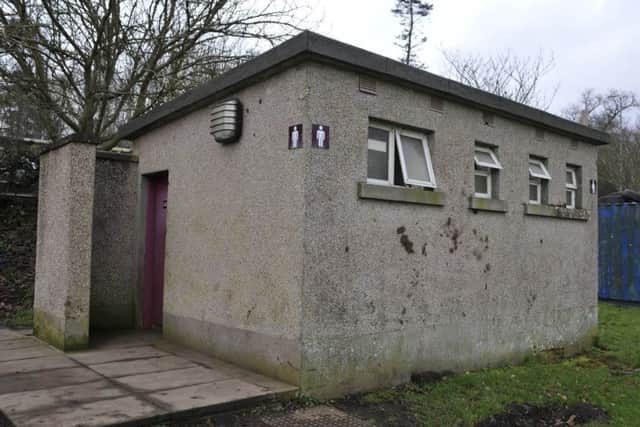 The public toilets in Kelso's Croft Park.