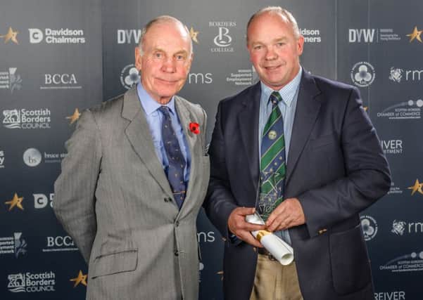 Scottish Borders Chamber of Commerce chairman Jack Clark, left, at last year's awards with Douglas Stephen.