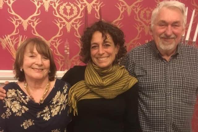 Alex Polizzi also visited the Balcary House Hotel in Hawick while in the Borders, but not to inspect it, and she's pictured here with owners Sue and David Watson.