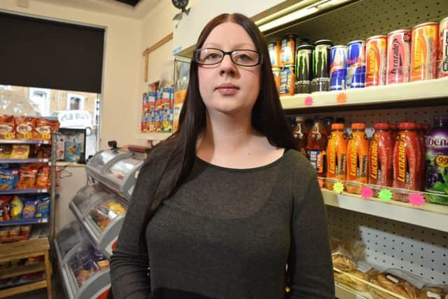 Katrina Yule in Kat's Corner Shop in Hawick.