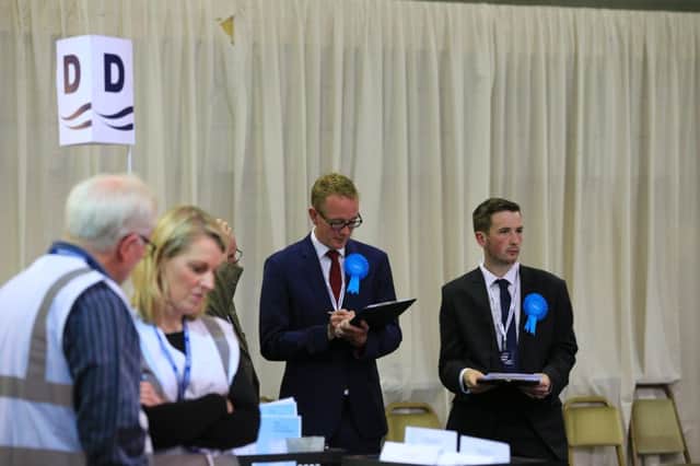 Borders MP John Lamont at last year's general election count in Kelso.