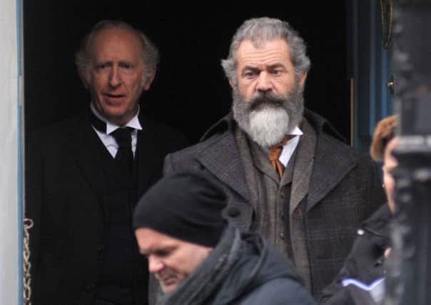 Mel Gibson during filming in Ireland for The Professor and the Madman.