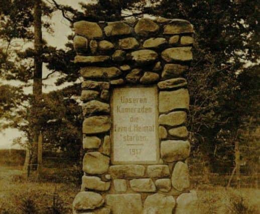 A cairn erected in 1917 at Stobs Camp, near Hawick.