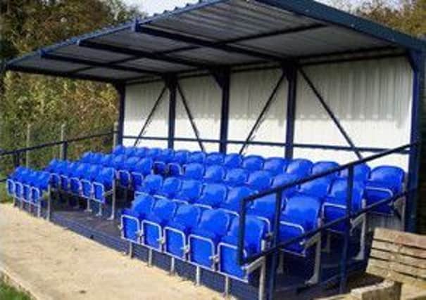 The Selkirk FC stand at Yarrow Park.