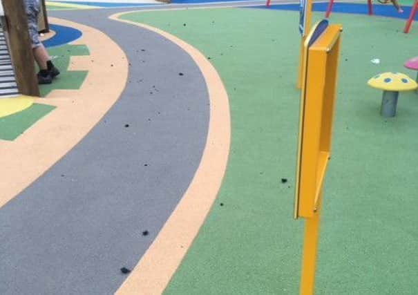 The safety surfacing at the Wilton Lodge play park needs repaired.