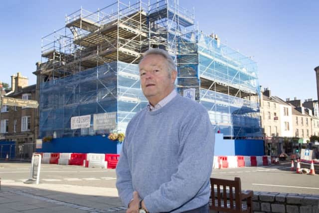 Jedburgh councillor Sandy Scott in Jedburgh square.