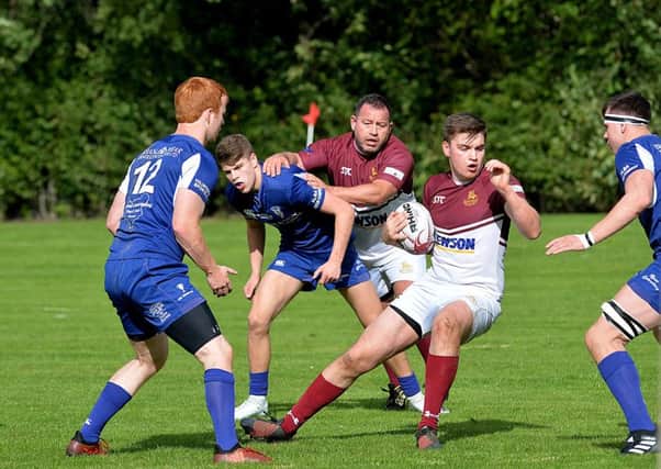 Struan Mitchell in possession for Gala YM (picture by Alwyn Johnston).