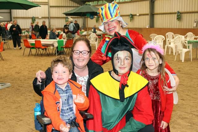 Kelly, Mitchell and Rose Hobbs with Louise Nicholson and son Archie who has been at Riding for the Disabled for 2 years and loves horses.