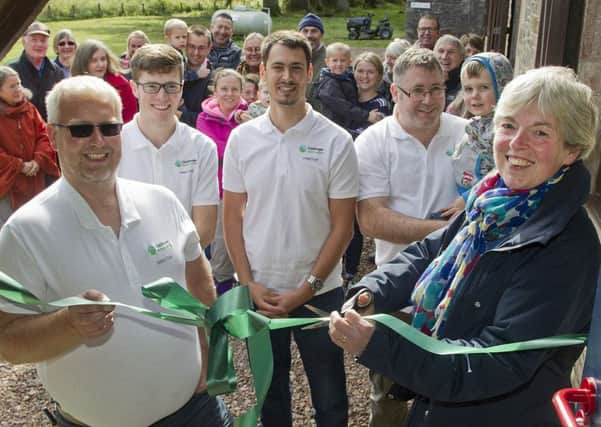 Deputy Lieutenant Kirsty Dunlop cuts the tape to officially open Craikhope Outdoor Centre with managing director Kevin Marshall and directors Edward Growden, Andre Santos and Michael Fox.
