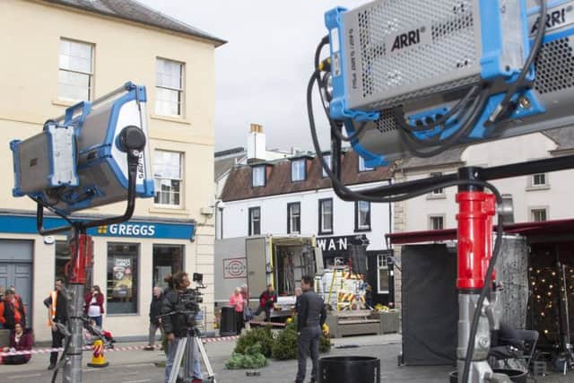 A film crew in Kelso today to shoot this year's M&S festive ad.
